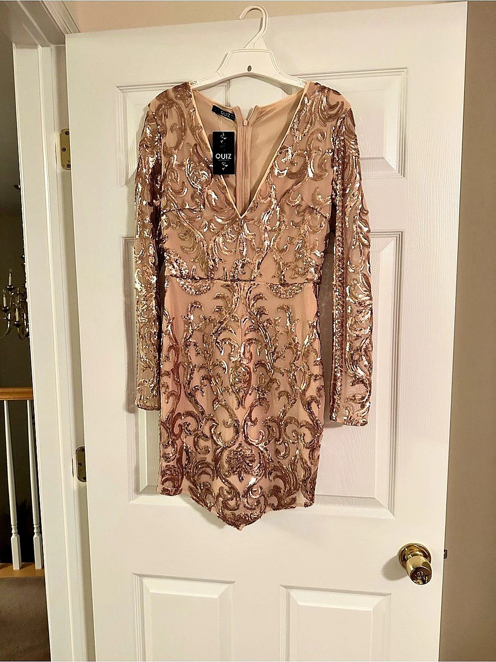QUIZ Sequin Mini Dress in Pink Like New